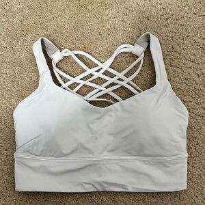 Lululemon Free to Be Wild Longline Bra A/B Cup in White Sz 8 GUC